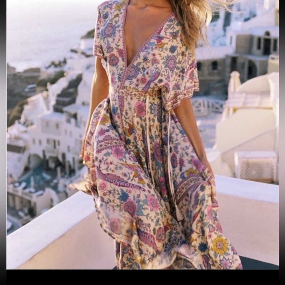 Floral V-Neck Maxi Dress